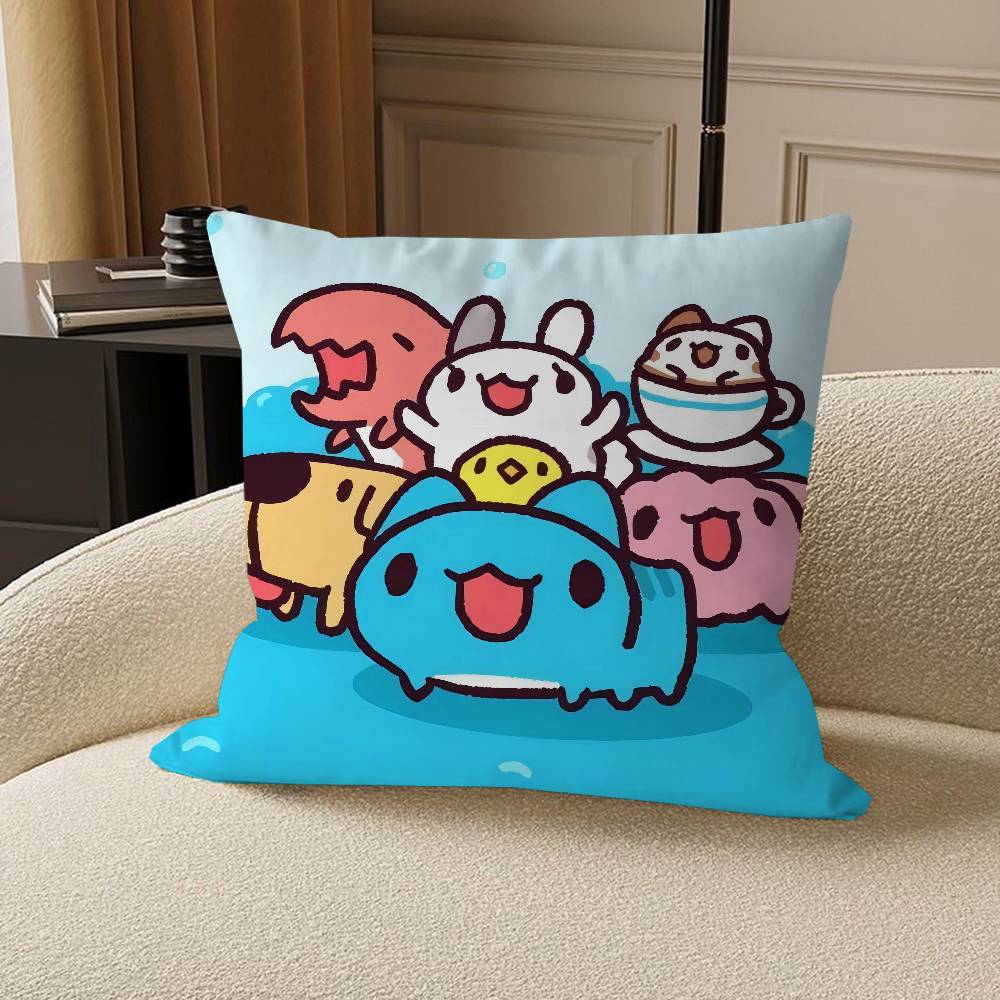 

B-Bugcat Capoo Stitch Lucky Dragon Pillow Cover Sofa Cushion Cover Home Room Decoration Children Gift 12x12Inch