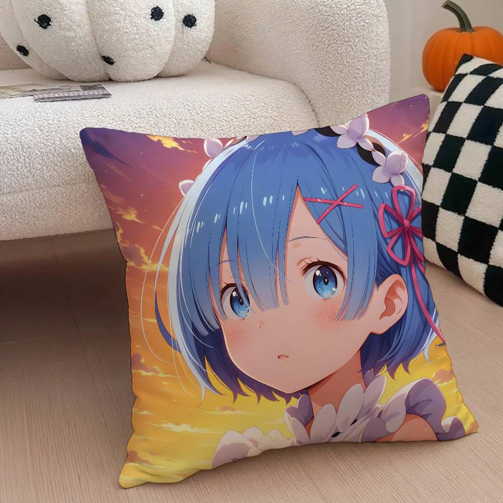 ReLife Different World Zero Rem Pillow Case Anti-dustmite Pillowcase Invisible Zipper Silky Short Plush Sofa Cushion Cover