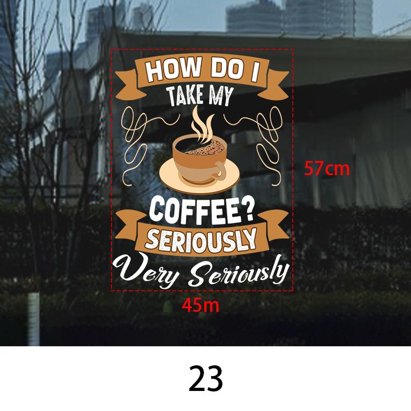 Coffee Shop Wall Sticker Cafes Ice Cream Bread Cake Wall Art Decals DIY Restaurant Milk Tea Shop Decor Sign Window Glass Film