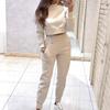2024 Herbst/Winter Damen High Neck Slim Fit Langarm Freizeit-Set für Europa & Amerika