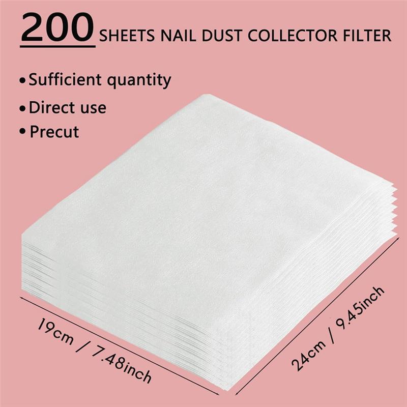 B97A-200 Sheets Nail Dust Collector Filter Paper Disposable For Nail Dust Collector Machine Nail Vacuum