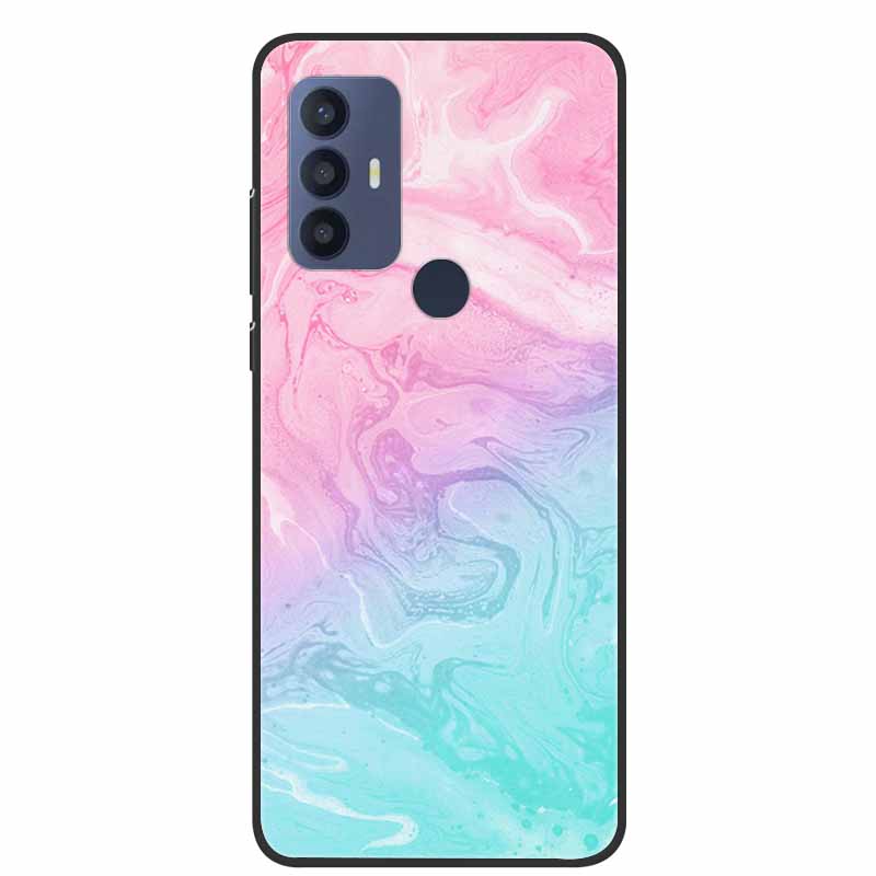 For TCL 30 SE Case Soft Silicone Marble TPU Black Cover for TCL 305 306 30SE 6.52'' Phone Back Cases for TCL30SE 6165H Coque New