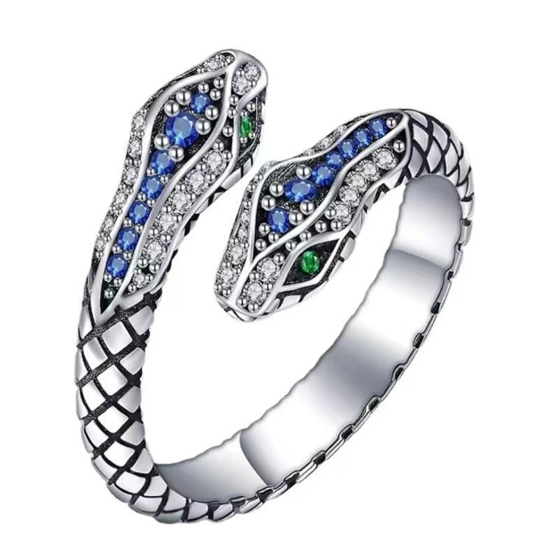 

Fashion Open Rings Vintage Snake Ring Alloy Stacking Rings Adjustable Animal Finger Ring Punk Jewelry for Men Women 1