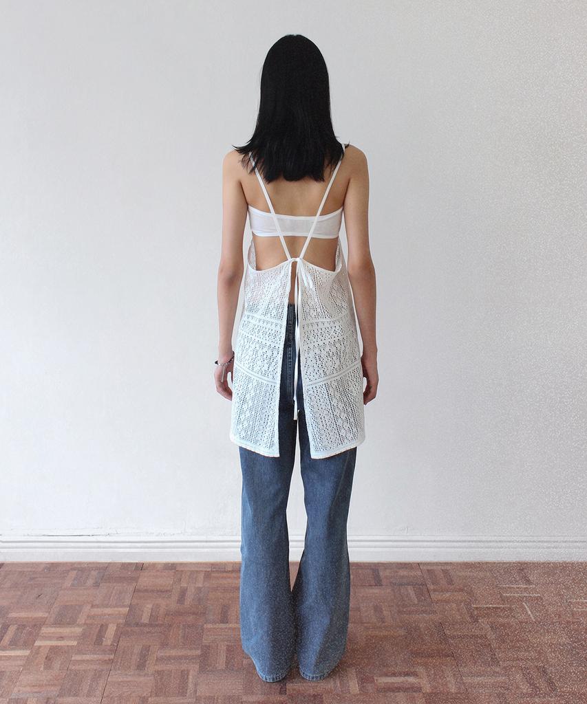 RUBATI Marrakech Crochet Lace Apron Dress_White