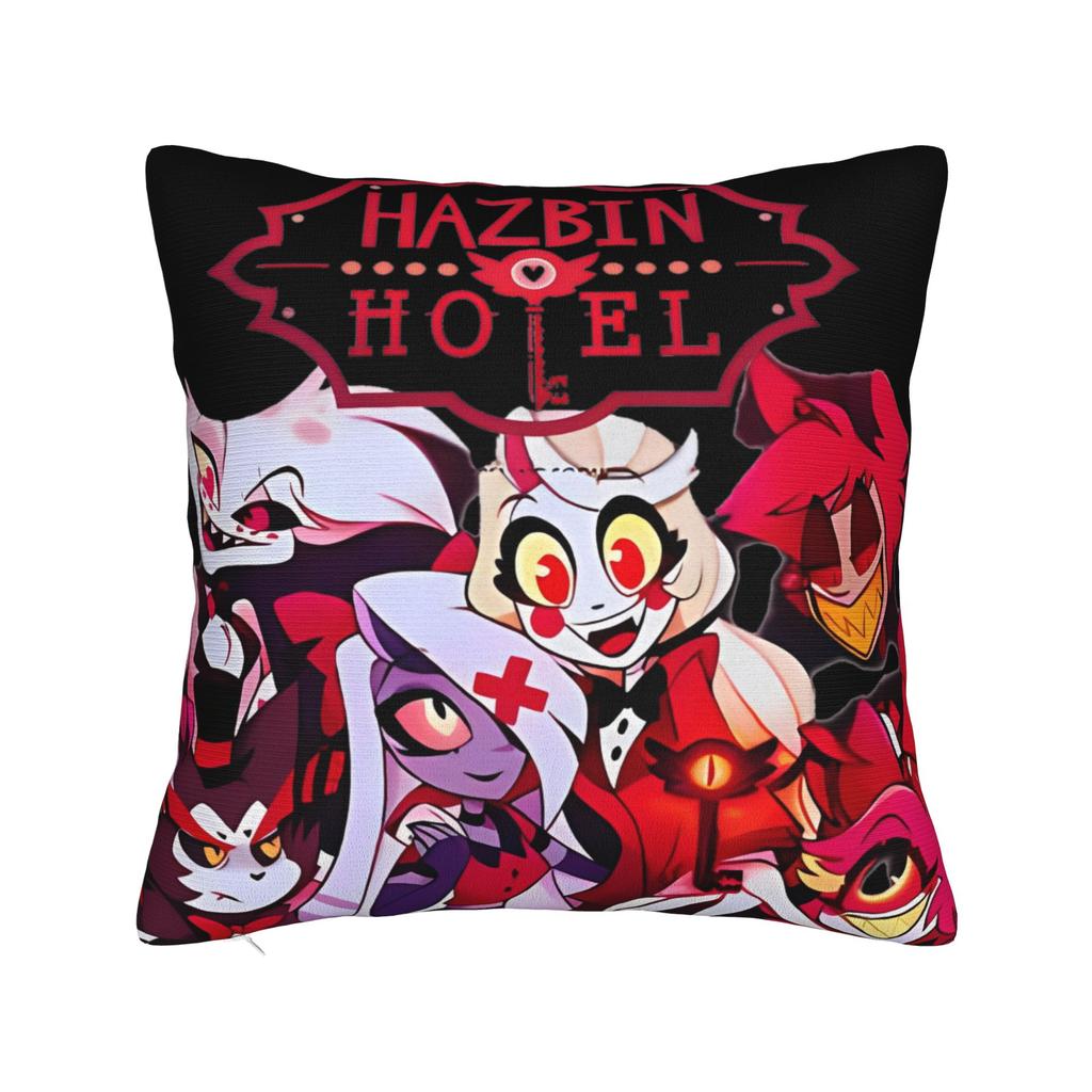 hazbines hoteles alastor vox Pillowcase Merchandise Printing Cushion Cover Pillow Covers Living Room Decor Square Multi-Size