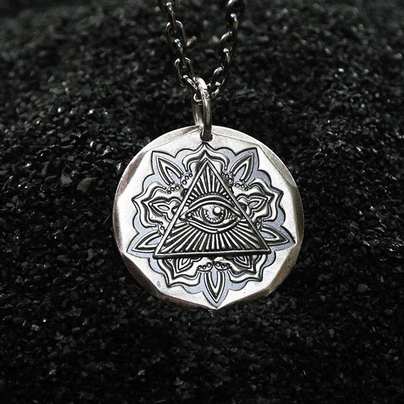 God's Eye Necklace Copper Plated Men's Trendy Design, Niche Retro Talisman Pendant