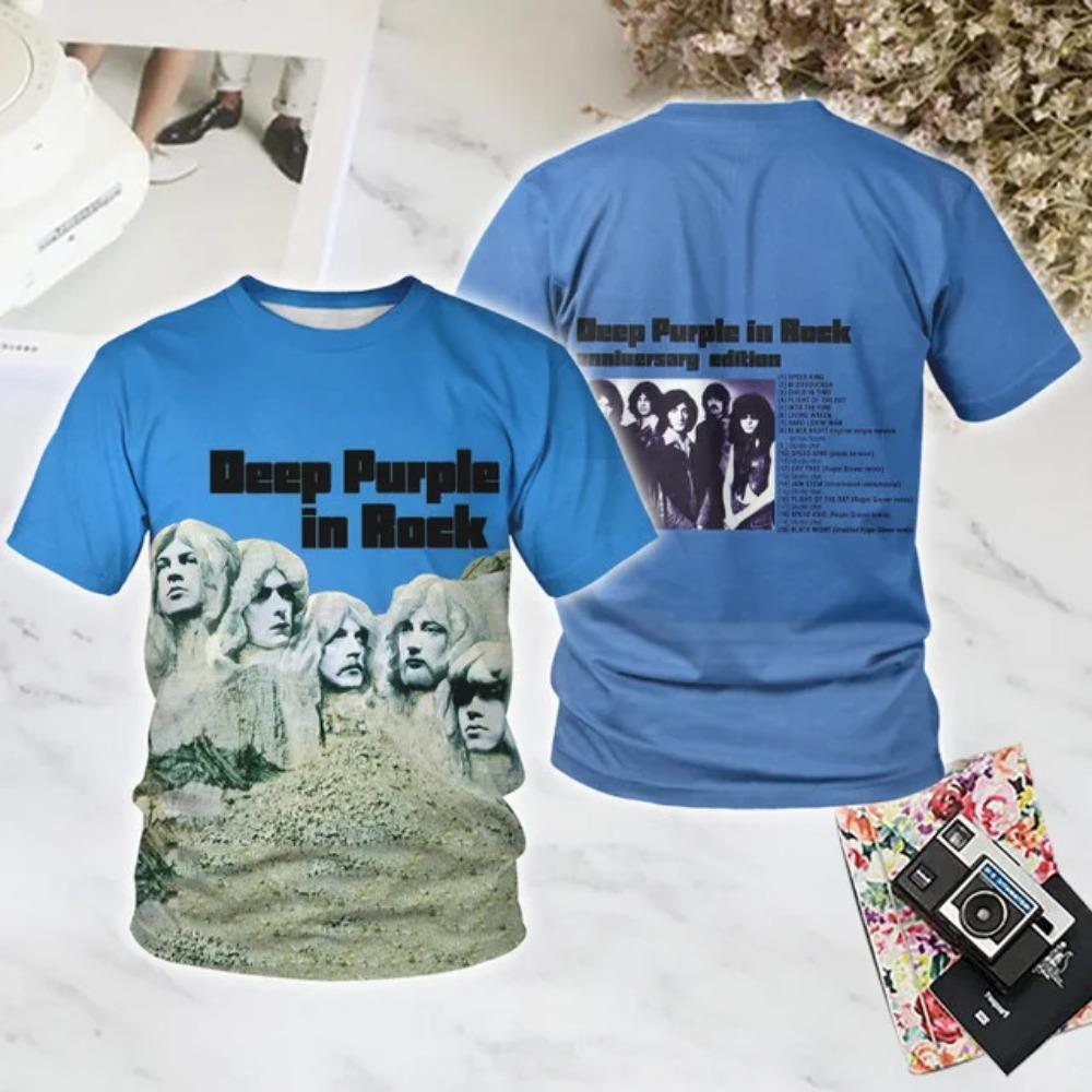 Popular Heavy Rock Metal Deep Purple Band 3D Printing T-shirt Girl And Boy Short Sleeve Tee Shirt Summer Fashion Hip Hop Kids Tops