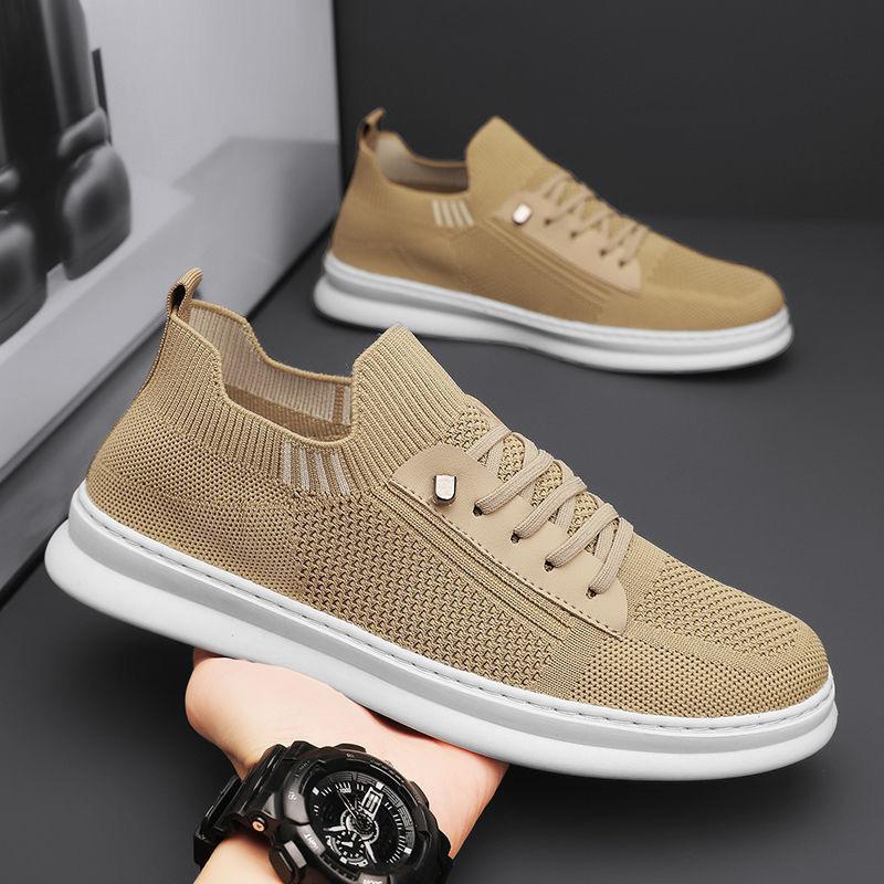 

Summer men s shoes new breathable mesh shoes men s sports shoes Korean version trendy versatile flat-bottomed fly-woven casual board shoes 39