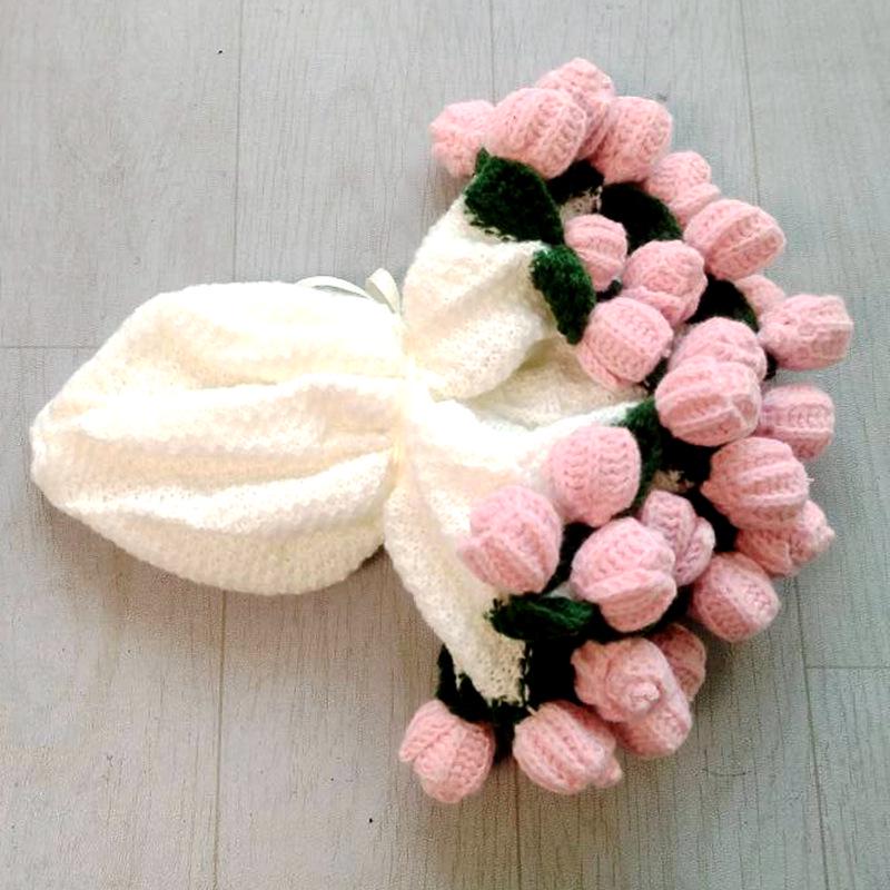 Handgestricktes Rosenstrauß-Kuscheldecke für Mädchen, Freunde, frisch Verheiratete - Perfektes praktisches Weihnachtsgeschenk