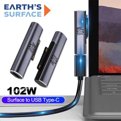 Zasilacz USB C 65W 102W PD Szybkie Ładowanie Podłączany dla Microsoft Surface Pro X 8 7 6 5 4 Go Book Wtyczka Konwertera USB C Żeńska