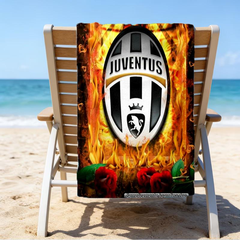 Asciugamano da Spiaggia Stampato Juven-tus Football Club, Microfibra Super Morbida, Regalo Perfetto Compleanno, per Piscina, Spiaggia, Viaggio, per famiglia e amici