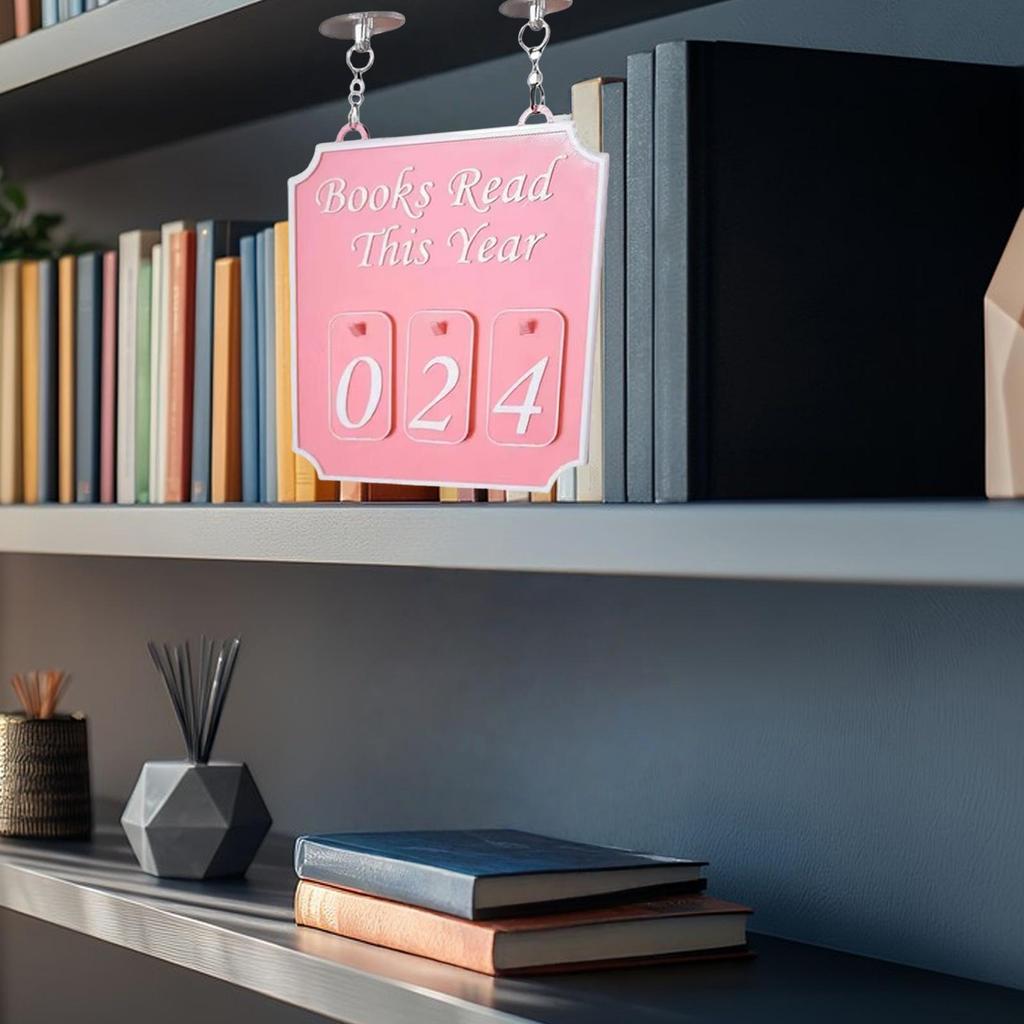 3D-Druck Bücherregal Dekor Bücher Dieses Jahr gelesen Zähler bis zu 999 Modernes Ornament Arbeitszimmer Leser Bibliothek Hängedekorationen