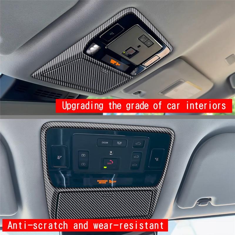 Car Reading Light Frame Overhead Console Eyeglass Box Trim Sticker For Toyota Grand Highlander 2024