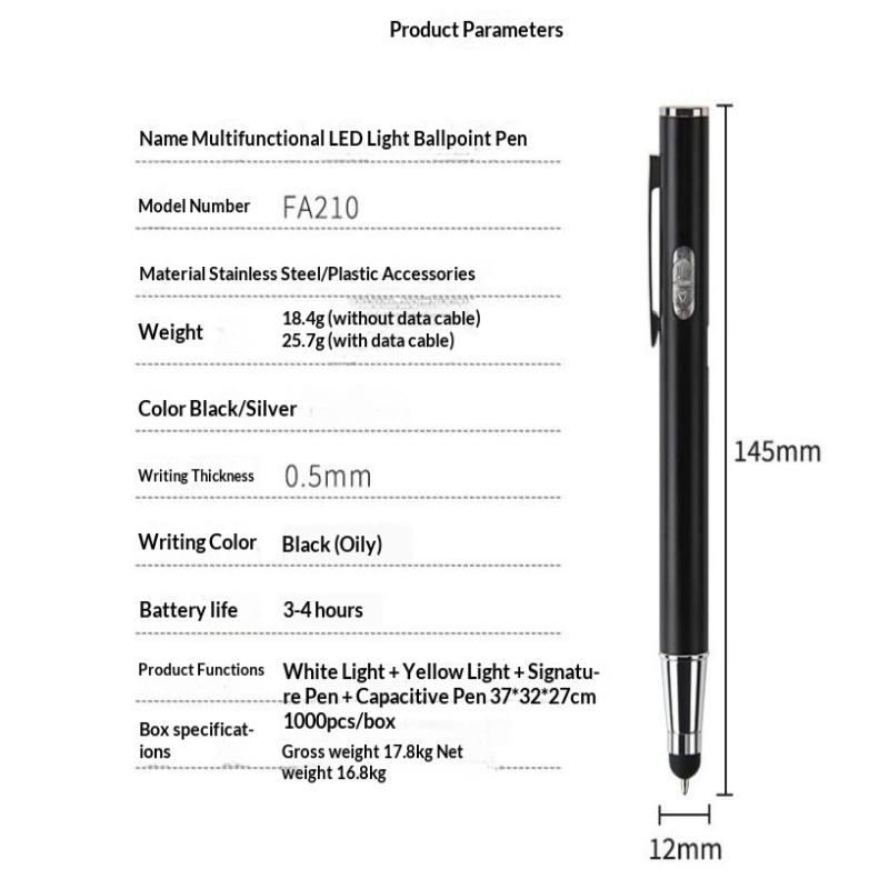 Doctors Nurses Use Pen Light TYPE-C Rechargeable LED Flashlight for Pupil Oral ENT Eye Check