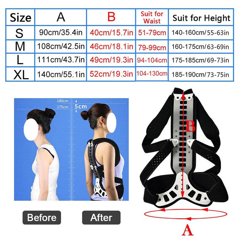 Women Men Back Straightener Hunchback Correction Spine Support Trainer Adjustable Back Brace Posture Corrector
