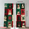 2pcs 2D flat printing Happy Christmas fashion curtains Christmas Snowman Tree Snowflakes Festive Digital Printed Polyester