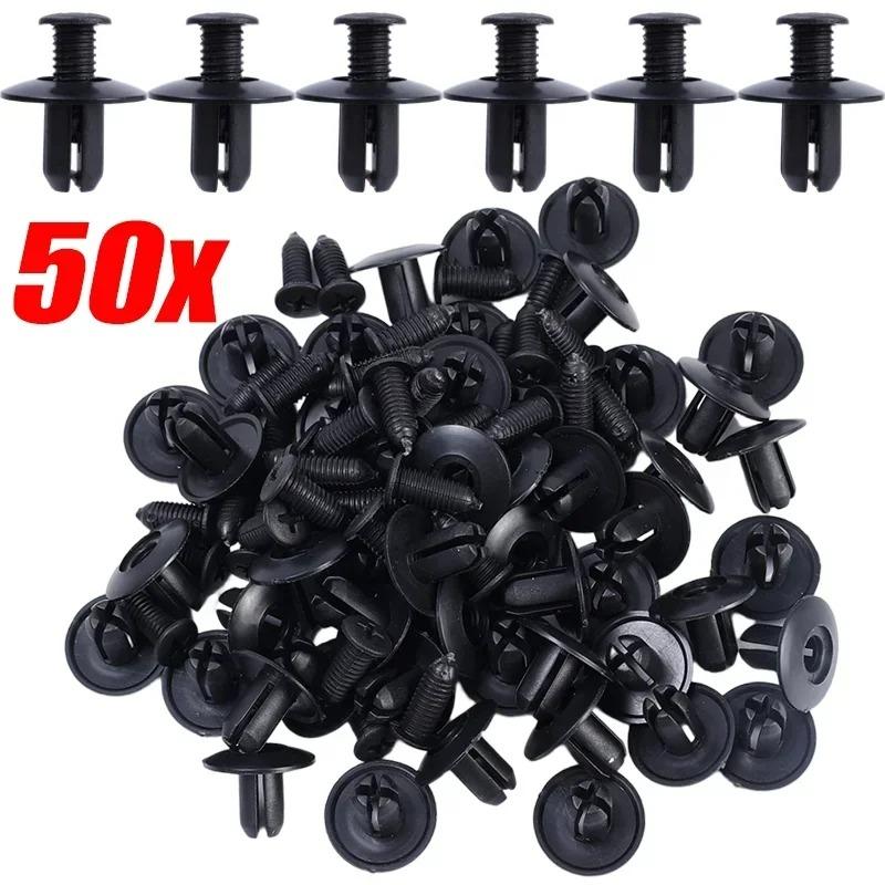 8mm Plastic Rivets Fasteners Screw Car Bumper Fender Black Rivet Car Fastener Clips for Toyota Focus Kia Nissan Accessories