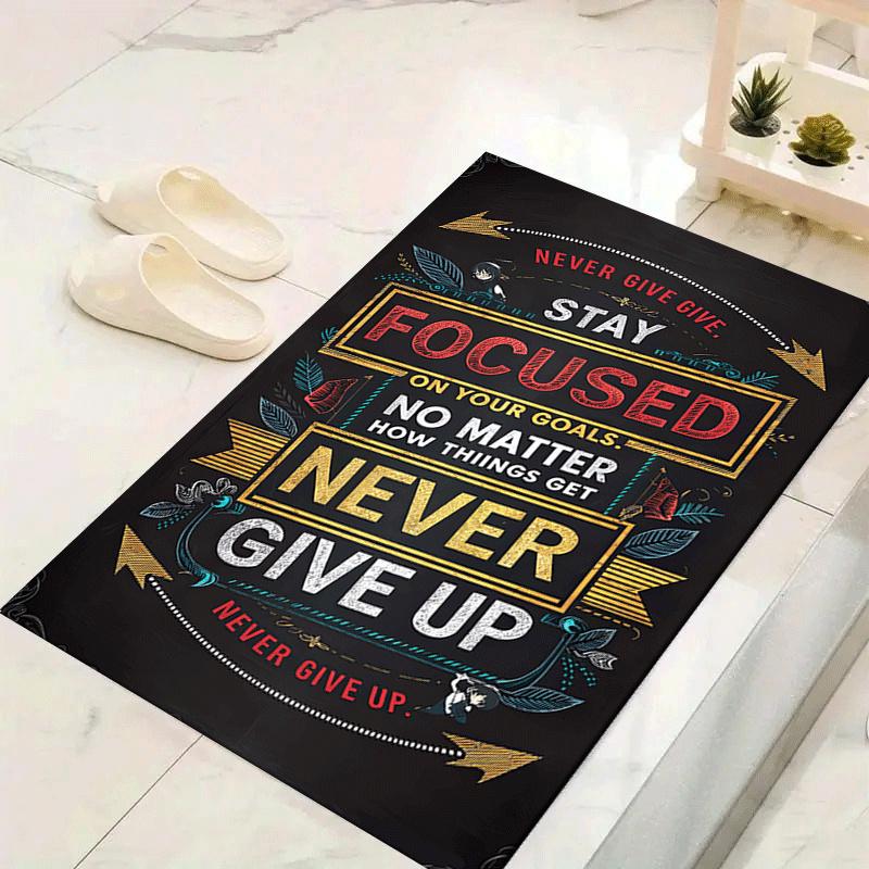 

1pc Don t give up Pattern Area Rug, Anti slip Non Shedding Stain Resistant Carpet 60cm by 90cm