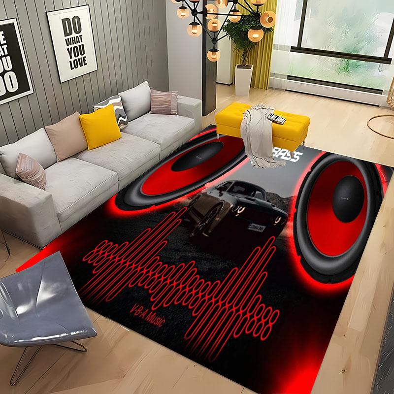 Cool Bass Sound 3D Printing Area Carpets for Home Living Room Children's Bedroom Sofa Doormat Kitchen Floor Rugs Anti-slipDecor