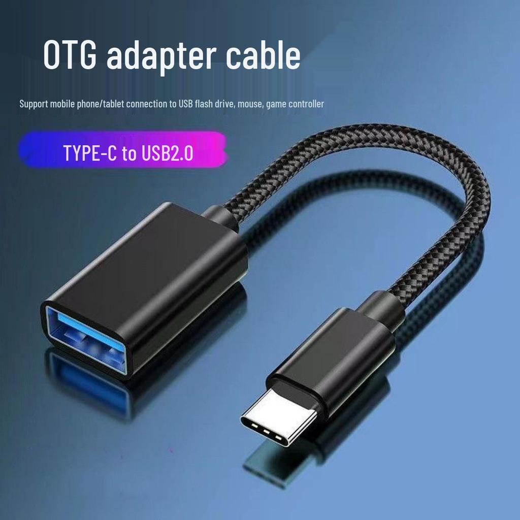 OTG Type-C to USB Adapter for Data Transfer & Fast Charging - Car & Mobile Use, Supports U Disk