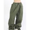 HOUZHOU Oversized Cargo Padákové kalhoty Ženy Japonský styl Gorpcore Wide Leg Joggers Hippie Baggy Vintage tepláky Kalhoty