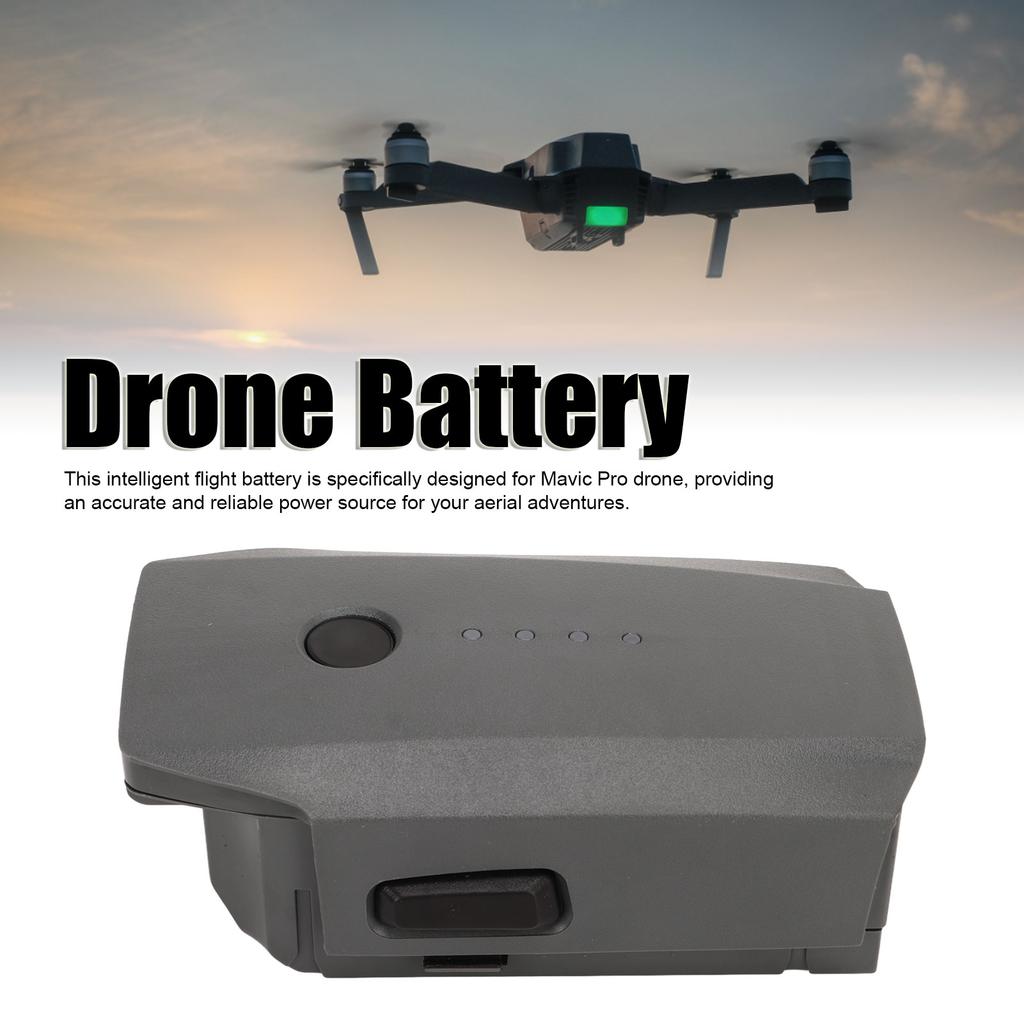 Drone Battery Dark Grey Flight Battery 11.4V 3830mAh 4 LED Indicator Drone Lithium Battery for Mavic PRO