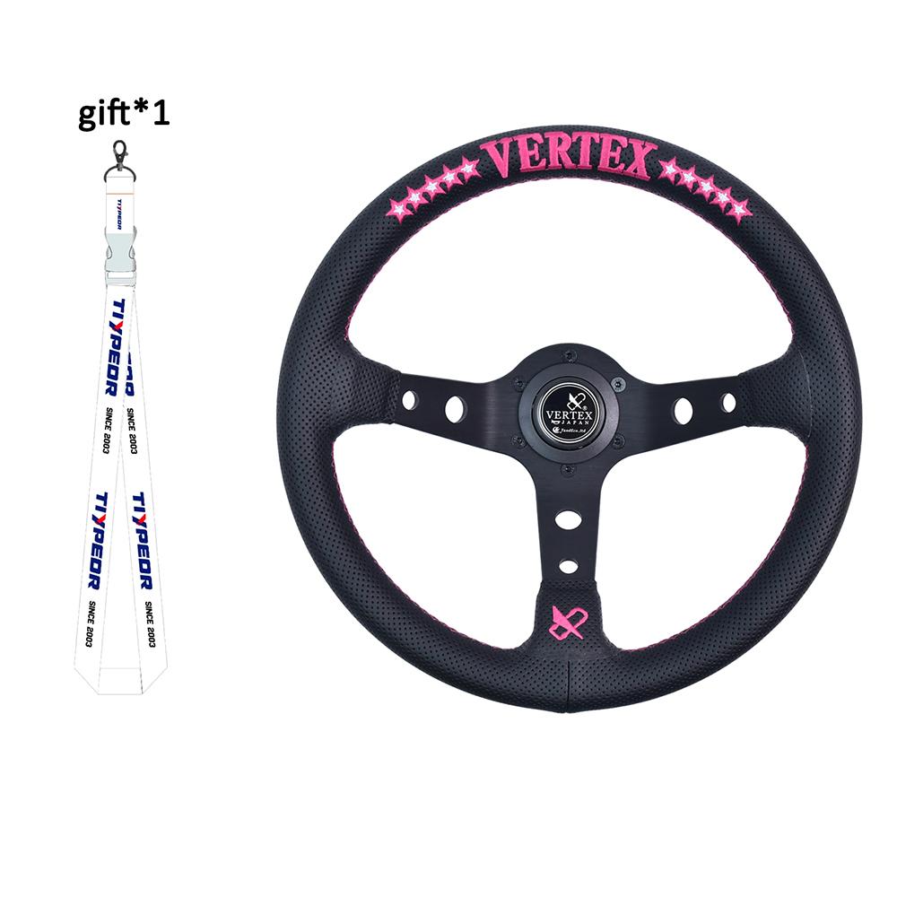 Vertex 320MM Star Embroidery Sports Steering Wheel Golden Wiring Universal Modified Steering Wheel with Forever