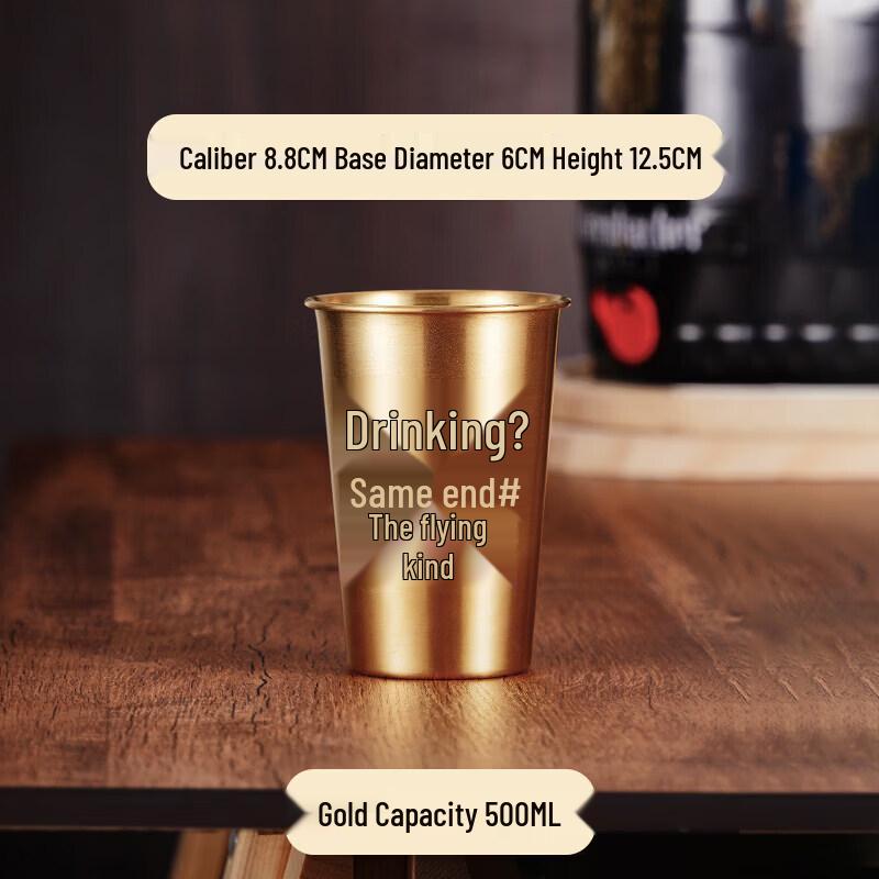 Qiwei 500ml Stainless Steel Beer Mug with Coaster
