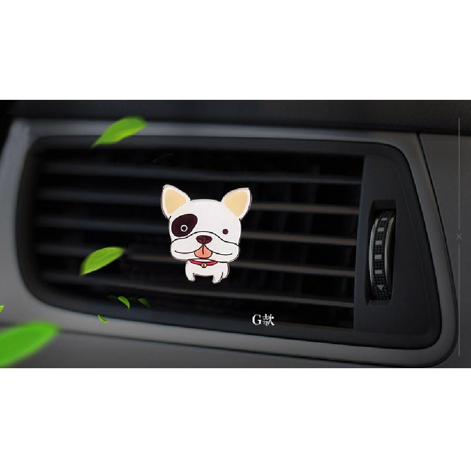 Bonito cão estilo acrílico purificador de ar condicionado saída de ventilação decoração perfume clipe fragrância interior do carro cheiro