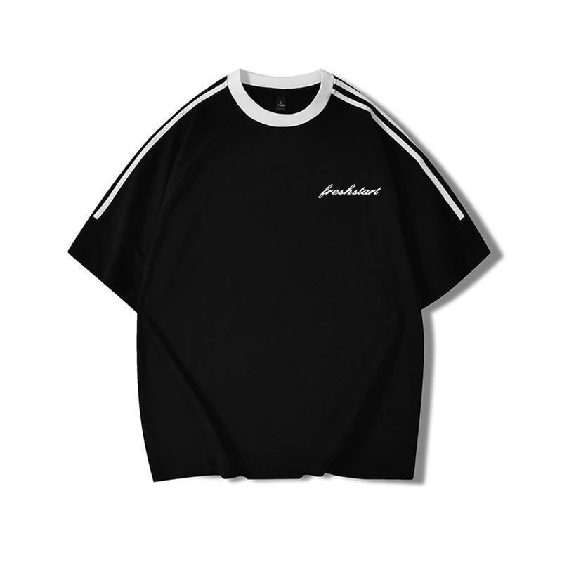 

Women s Plus Size Retro Three-Stripes Cotton Half-Sleeve T-Shirt 2XL (146-170 lbs)