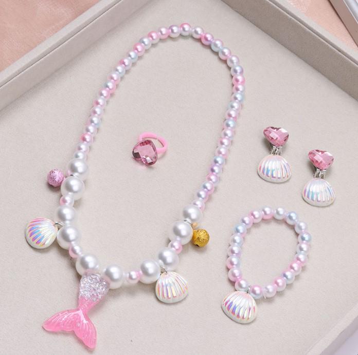 Frozen Princess Kids' Necklace & Bracelet Gift Set for Christmas or Birthday