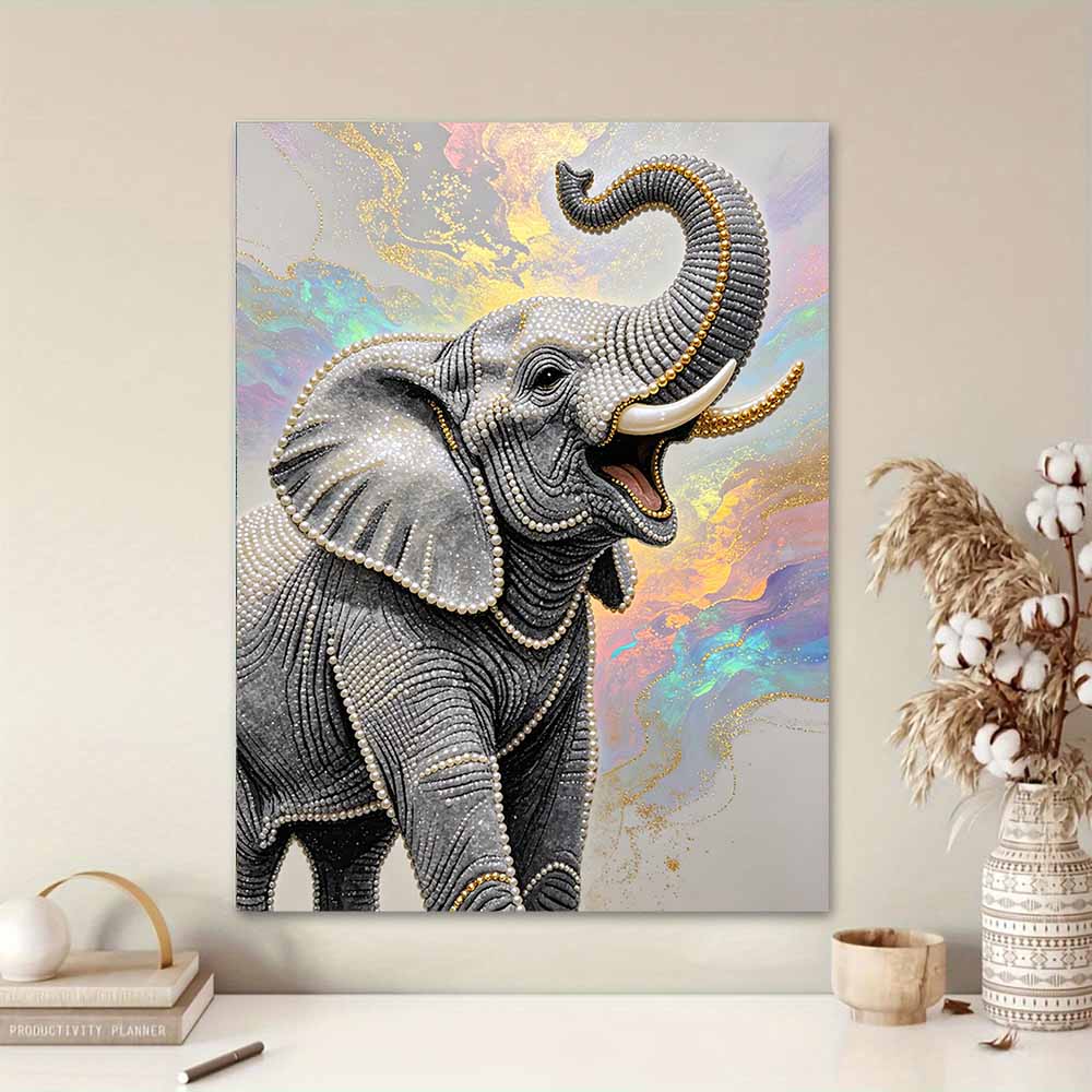 Majestic Elephant Pearl Kit DIY 5D Rhinestone Art Craft for Adults and Kids Home Party Decoration Handmade Gift
