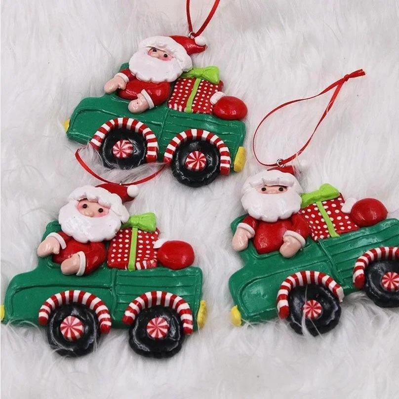 1 Pcs Christmas Party Decoration Cartoon Pendants Santa Claus Snowman Reindeer In Car Xmas Tree Ornaments Home Party Decor
