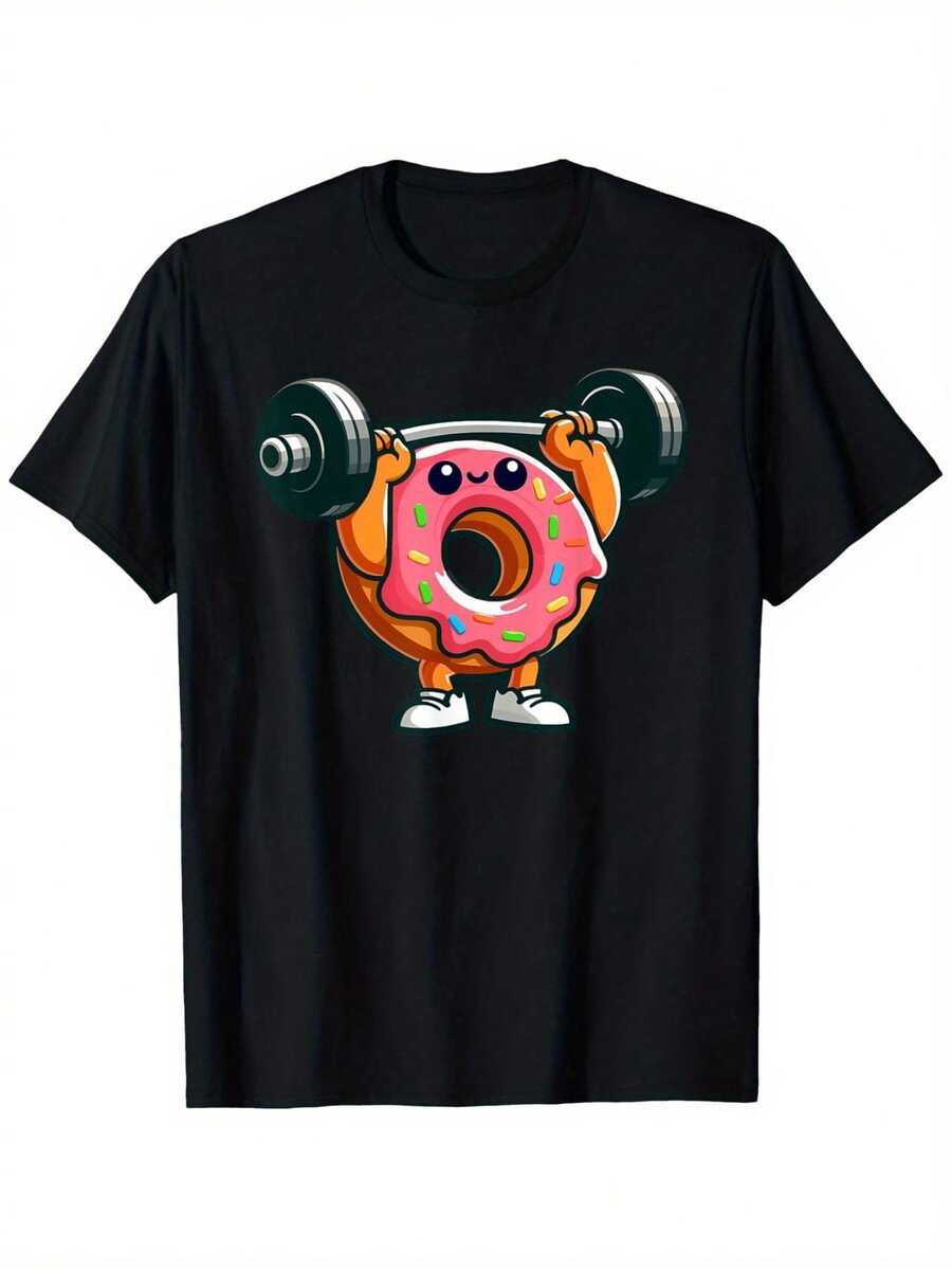 Funny Donut Weightlifting Gym Unisex T-Shirt S