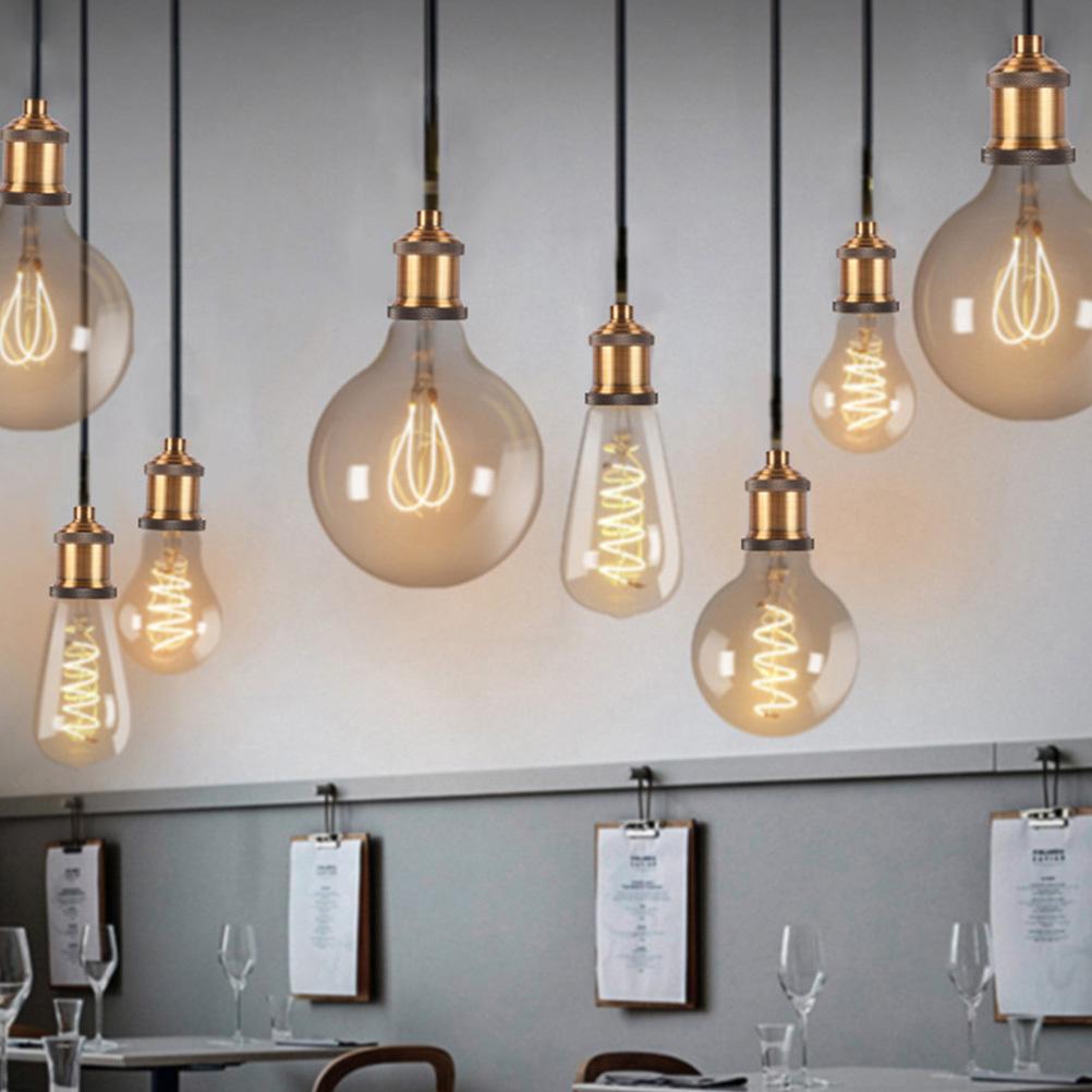 2Pcs Vintage E27 Light Socket 27Mm Threaded Base Lamp Holder for Decorative Edison Style Bulbs Easy Wiring Connection Setup