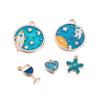10 Teile/los Niedlichen Cartoon Blau Schlüsselanhänger Ocean Star Anhänger Charme Handwerk Für Halskette Armband DIY Schmuck Machen Zubehör