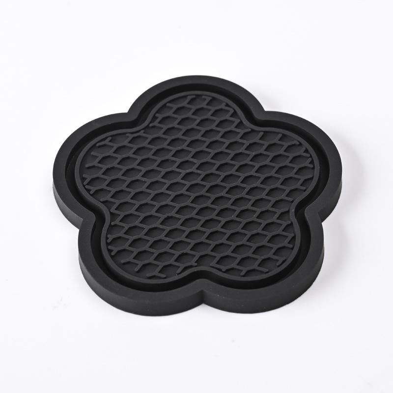2PCS Car Cup Insert Coaster Flower Shaped Silicone Waterproof Non-Slip Sift-Proof Spill Saucer For Most Car Interior Accessories