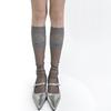 Ultra Thin Transparent Women Lace Ruffle Long Socks Stockings JK Lolita Sweet Girls Sexy Lace Mesh Fishnet Stockings Knee Socks