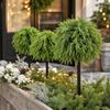 Artificial Christmas Tree with 4 Branch Tips, Outdoor Ground Stake for Yard Decor
