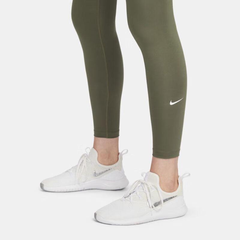 Nike Solid Color High Waist Slim Fit Training Pants Women Bottoms Green DM7279-222