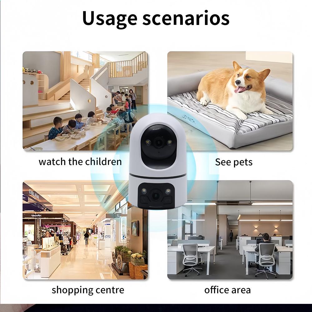 Best-Selling Indoor WiFi Pan-Tilt Dual-Screen 2K HD Surveillance Camera with One-Key Call