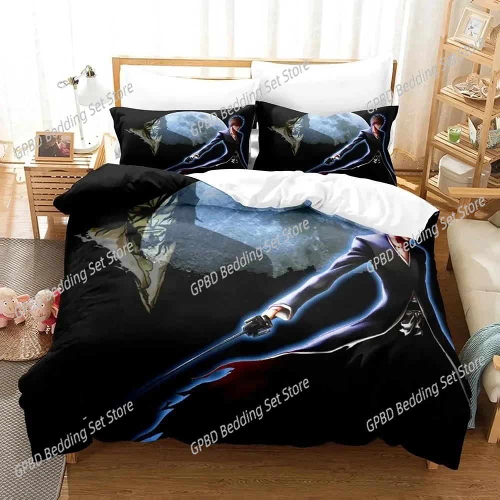 3D Print Anime Bleach Kurosaki Ichigo Beding Set Bedrom Soft Modern Bedspreads Comefortable Soft Duvet Cover Comfortable Quilt Cover Pilowcase