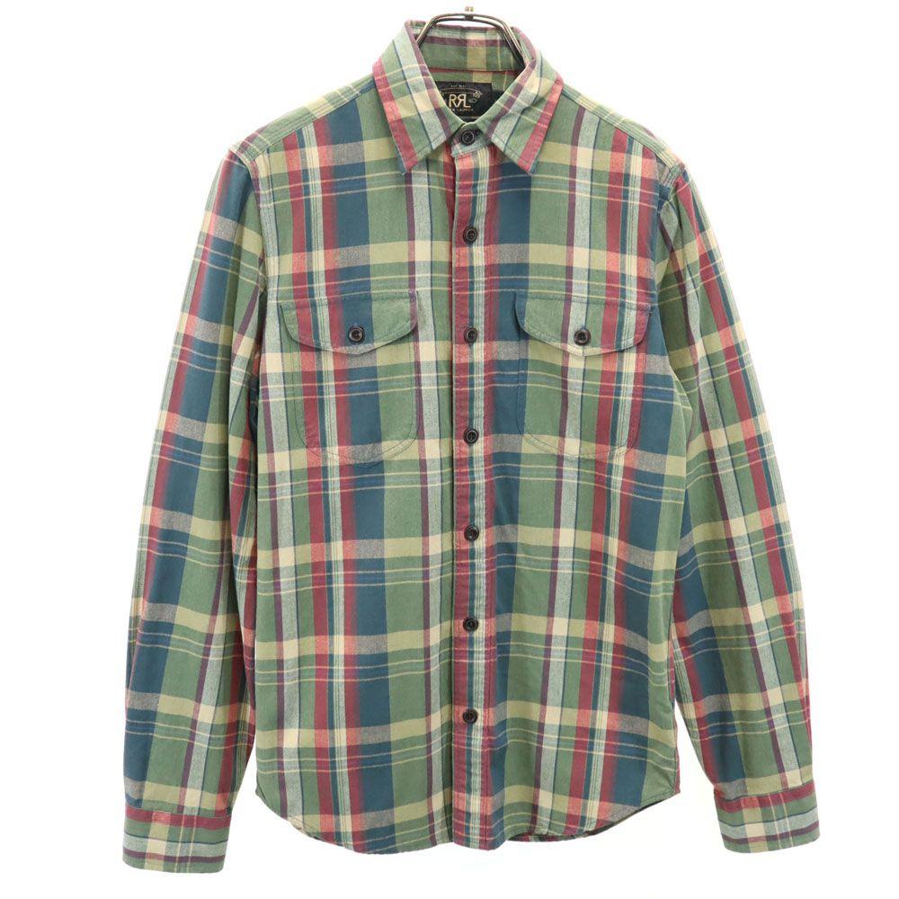 RRL Long Sleeve Check Shirt XS Khaki Men's Used