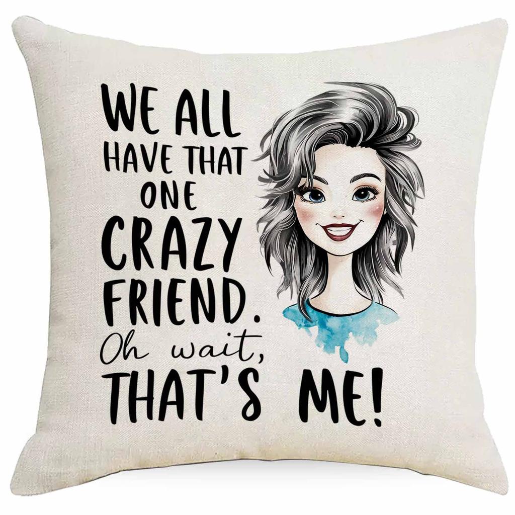 New Best Friend Creative Quotes Line Pillowcase Living Room Sofa Bedside Pillow
