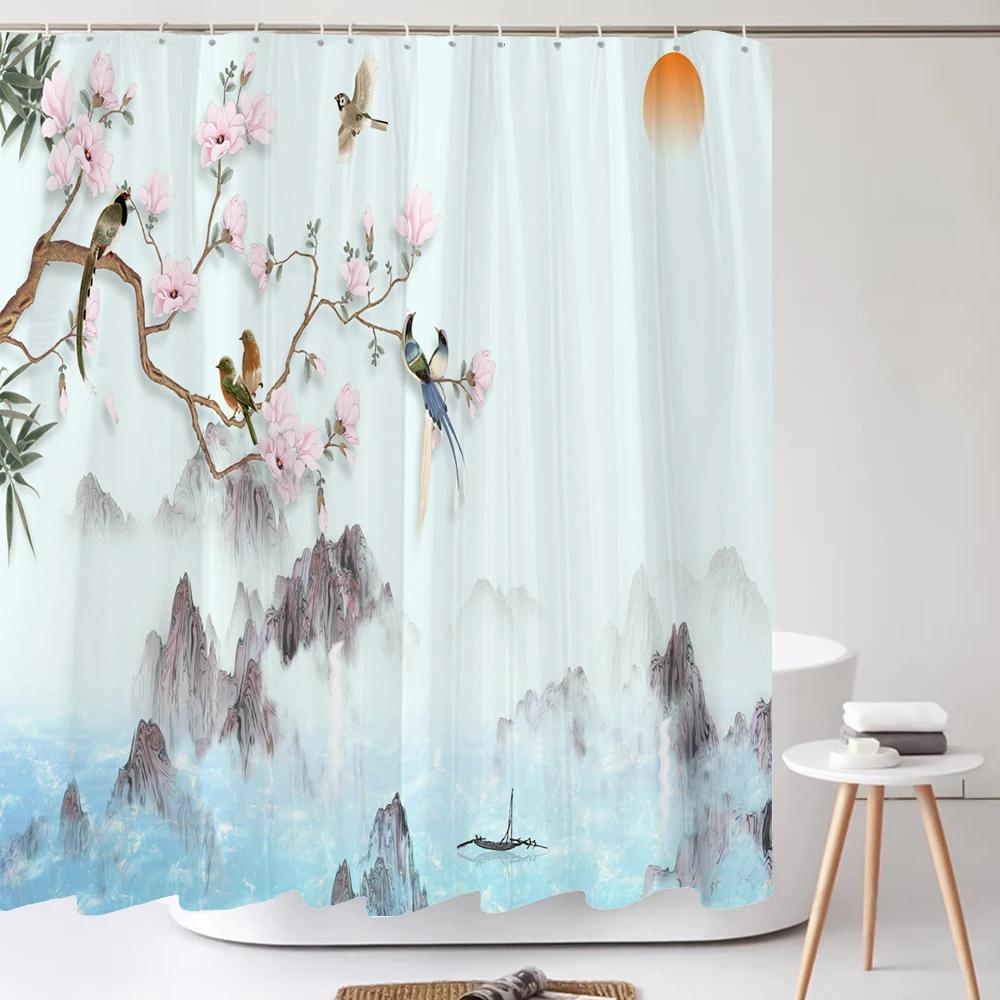 3D Tropical Green Plant Leaf Palm Cactus Bathroom Shower Curtain Home Decor Curtain Waterproof Fabric Shower Curtains With Hook