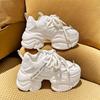 Korean Version of Internet Celebrity Counter Velvet Small Platform Casual Sports Shoes Versatile Lace-up Dad Shoes Women's New Models