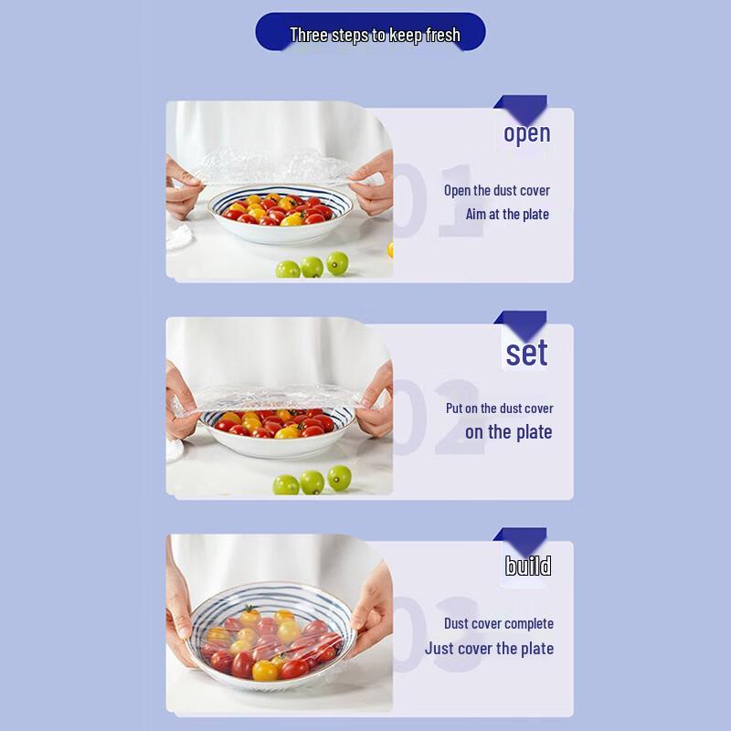 Miaojie Small Disposable PE Food Covers, 500 Count