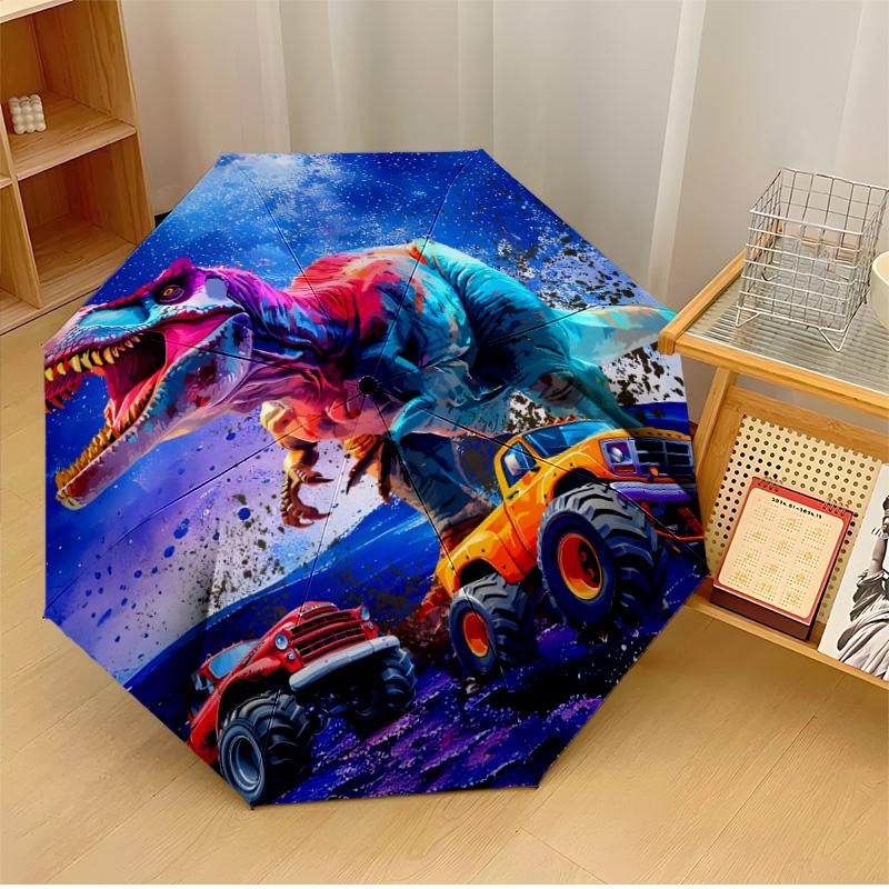 

Dinosaur 2 Printed umbrella windproof folding umbrella portable sun and rain umbrella suitable for gifting