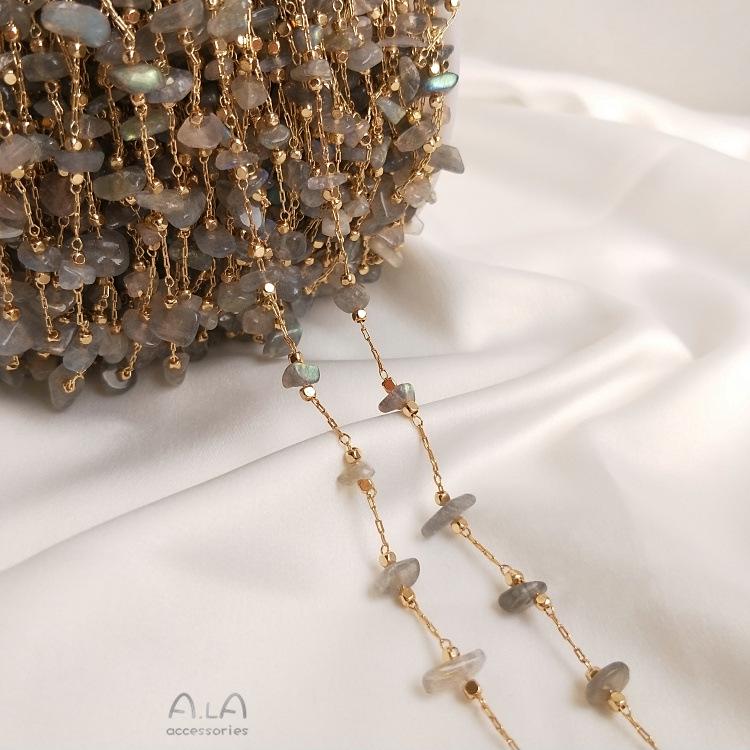 

Цепочка с кристаллами клубники, аксессуары для браслета своими руками, позолоченная 14 карат, сохраняющая цвет цепочка со стразами