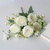 Peony & Daisy Silk Bouquet: 7-Fork Faux Flowers for Home Decoration